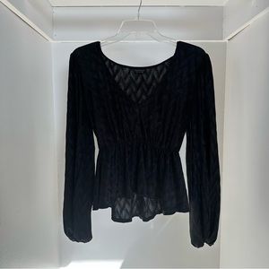 Topshop Black long sleeve dressy shirt size 6